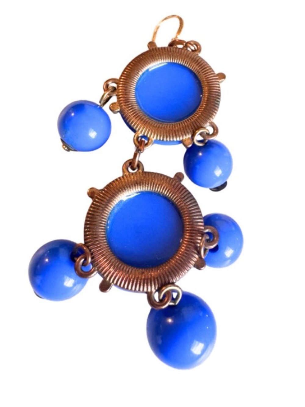Hand Crafted Blue Earrings - Picture 2 of 5